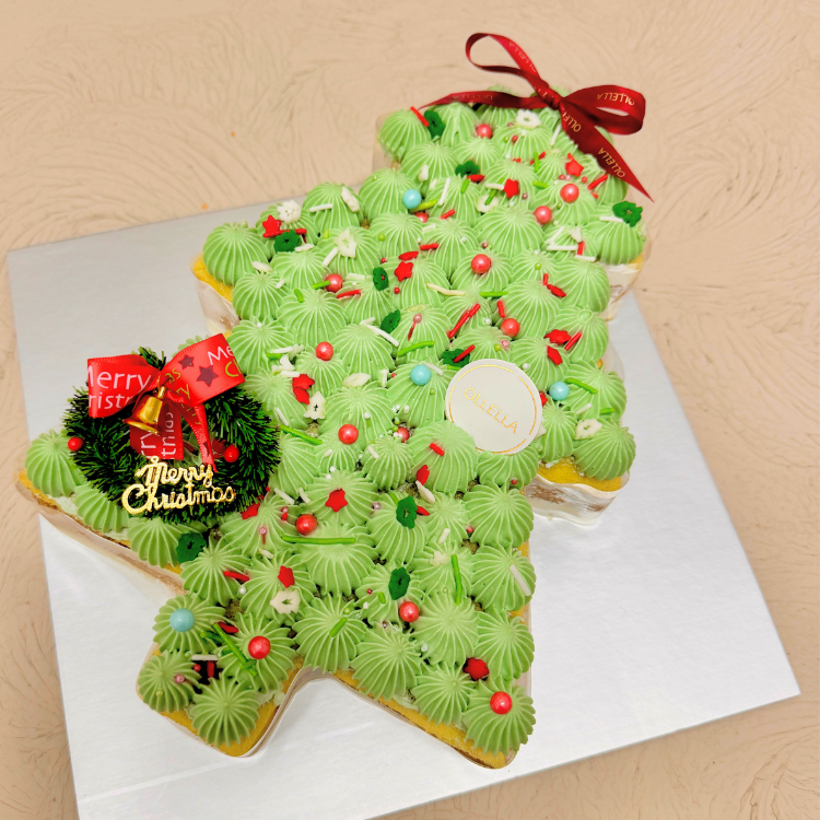 Christmas Tree Ondeh Cake (30cm length- serves 12-15pax)