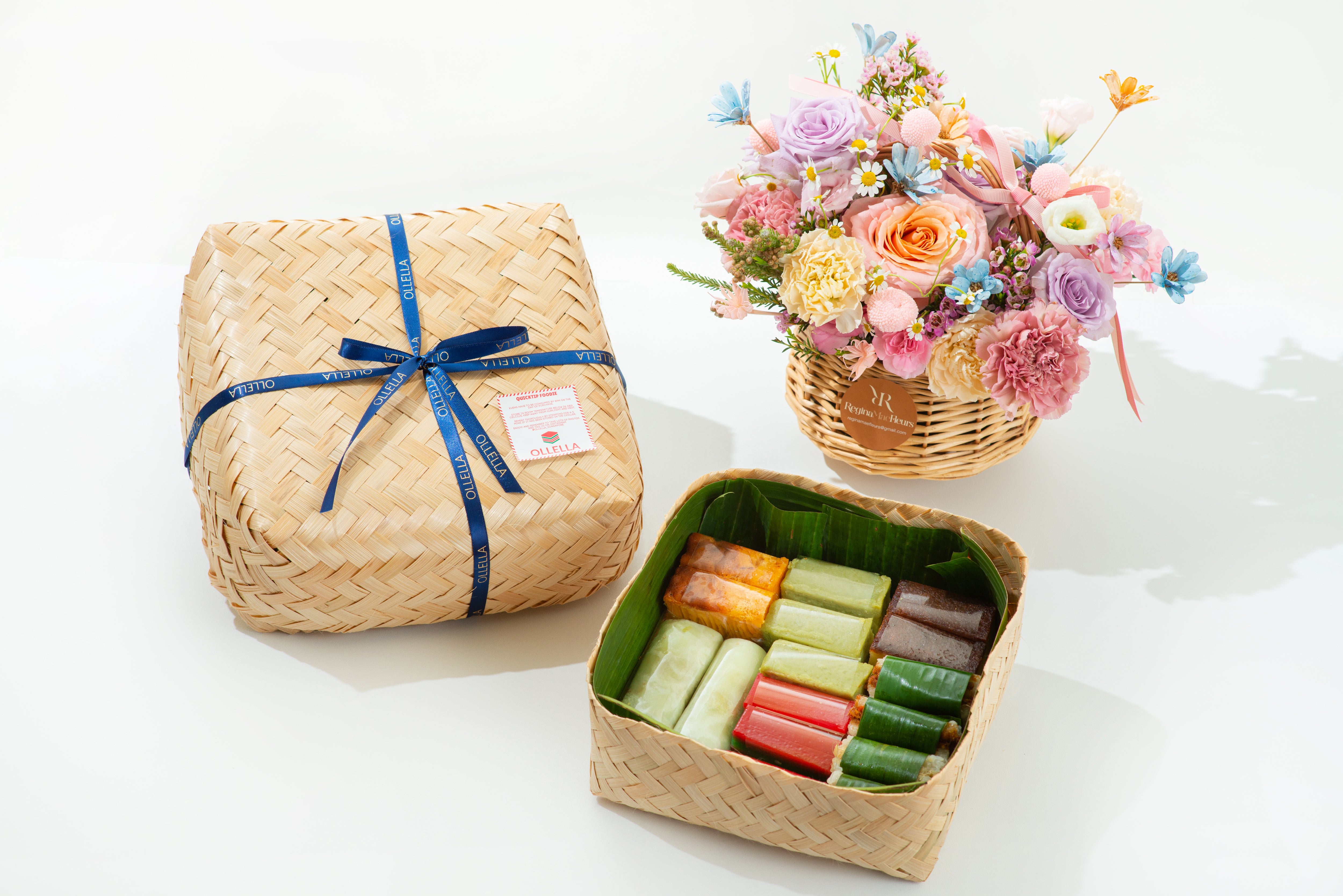 Large kueh bamboo parcel + Floral Basket  (6,7,8 May only)